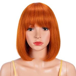 Orange Human Hair Lace Front Wig