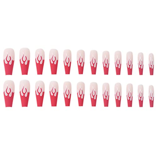 Matte Red Acrylic Nails Coffin - Image 3