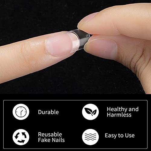 500 Pcs Short Nail Tips False Nails Tips Acrylic Nails Art Short French Fake Nails for Salon Professionals & Home Use - Image 6