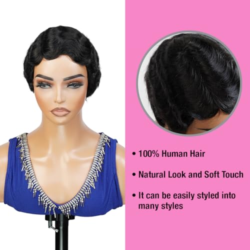 Chic 100% Human Hair Wig Short Style Trendy Versatile Fashionable - Image 4