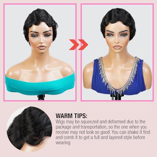Chic 100% Human Hair Wig Short Style Trendy Versatile Fashionable - Image 5