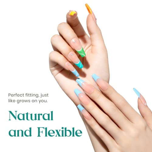Long Clear Acrylic Nails - Image 4