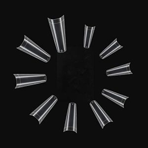 YIMART 500pcs Clear Flat Head Coffin Style French Nail Tips for Nail Art Salon Use