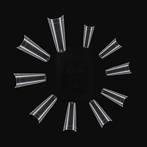 YIMART 500pcs Clear Flat Head Coffin Style French Nail Tips for Nail Art Salon Use
