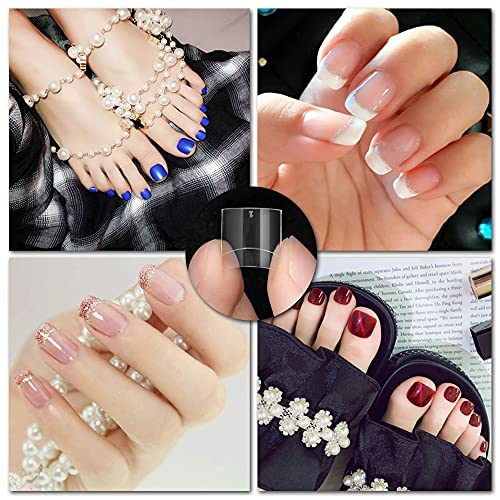 500 Pcs Short Nail Tips False Nails Tips Acrylic Nails Art Short French Fake Nails for Salon Professionals & Home Use - Image 2
