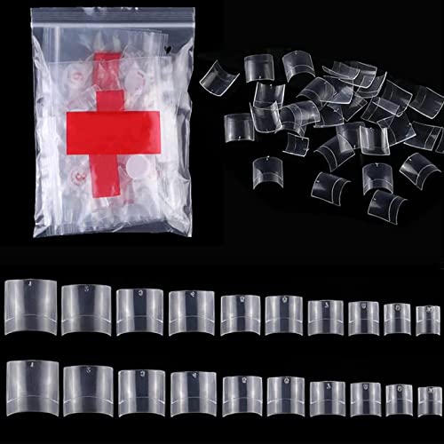 500 Pcs Short Nail Tips False Nails Tips Acrylic Nails Art Short French Fake Nails for Salon Professionals & Home Use