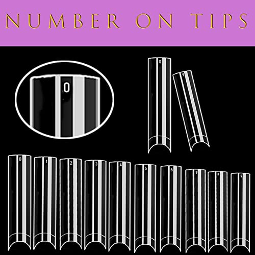 XXL Extra Long No C Curve Flat Square Nail Tips, 500 Pieces, 10 Sizes - Image 5