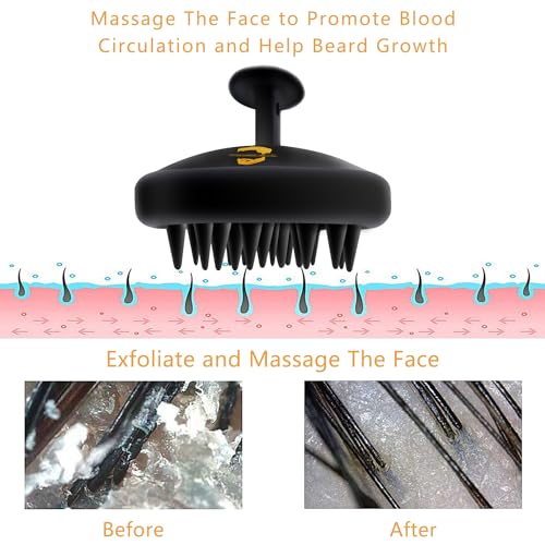 Beard Brush for Men, Silicone Beard Scrubber, Deep Cleans, Hair & Beard Exfoliator Helping Beard Shampoo Better Clean the Beard, Good Helper for Beard Oil - Eco & Reusable - Image 2