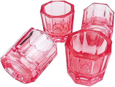4 PCS Nail Art Acrylic Liquid Powder Dappen Dish Glass Liquid Holder Glass Bowl Crystal Cup Nail Supplies - Image 3