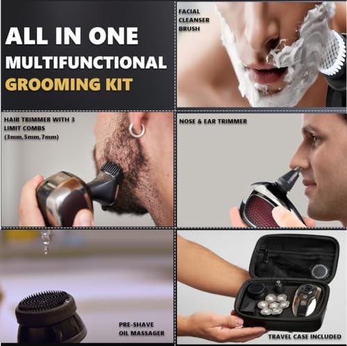 Head shavers for Bald Men IPX7 Waterproof Wet/Dry : Advanced Skull Shaver with LED Display - Complete Bald Head shavers for Men All in One Close & Smooth Shave Bald Head Shaver Kit with Travel Case - Image 6