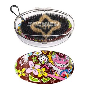 Luxary medium wave brush with case,made with premium Boar Bristles for 360 wave