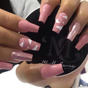 Mauve Coffin Acrylic Nails