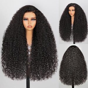 Arabella 5x6 Wear and Go Glueless Wigs Human Hair 210% Density Lace Front Wigs Human Hair 100% Deep Curly Wave Wigs Pre Cut Lace 12a Real Pre Bleached New Body Wave Wig(24inch, 5X6 Deep Curly Wig)