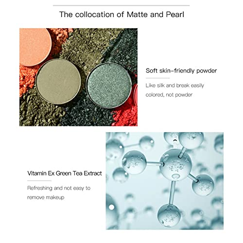 4 Colors Eyeshadow Palette Warm Cool Matte Glitter Highly Pigmented Blendable Makeup - Image 6