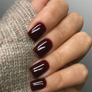 Chic Burgundy Acrylic Nail Tips Set, 24 Piece Stylish Manicure Kit