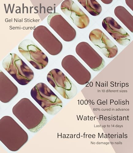 Hernine Easy-Apply Gel Nail Stickers 20 Count Stylish Designs - Image 5