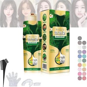 Pure Plant Extract For Grey Hair Color Bubble Dye - Plant Bubble Hair Dye Shampoo, Lazy Bubble Hair Dye, Instant Natural Hair Dye Shampoo, Hair Dye Shampoo for Women Men (300ML dark brown)