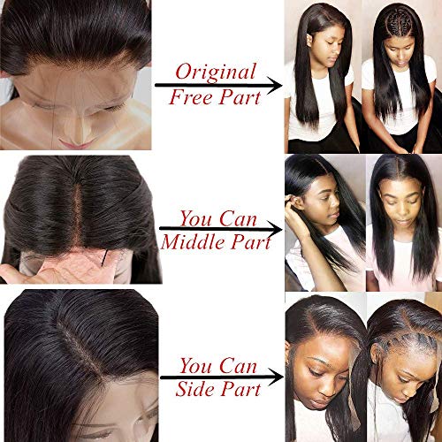 Lace Front Wigs Human Hair for Black Women 180% Density 10A Brazilian 13x4 Straight Human Hair Lace Front Wigs Pre Plucked with Baby Hair Natural Hairline Wigs(20inch) - Image 6