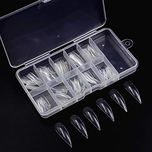 Curved Acrylic Nail Tips 100 Piece Set for Easy Flawless Application - Image 3