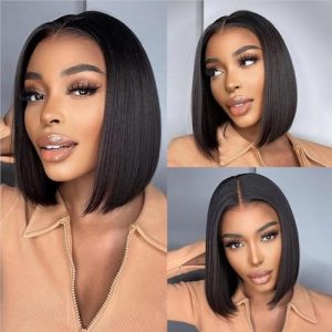 New 10-inch Bob Wig, Real Human Hair, Natural Texture for Women