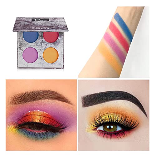 4 Colors Eyeshadow Palette Warm Cool Matte Glitter Highly Pigmented Blendable Makeup - Image 2