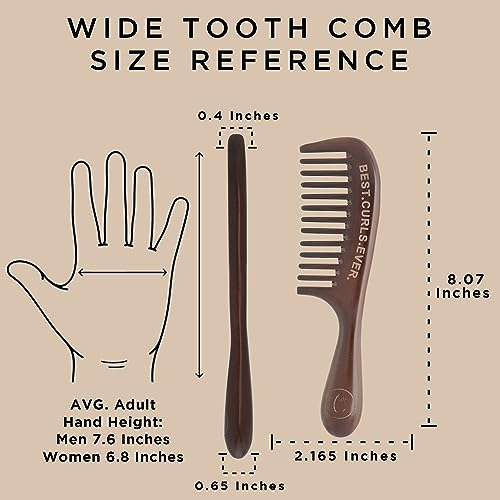 Controlled Chaos Wide Tooth Comb for Curly Hair – 100% Peachwood Anti Static Detangling Comb, Scalp Massaging Wooden Comb for Men, Women & Kids - Image 3