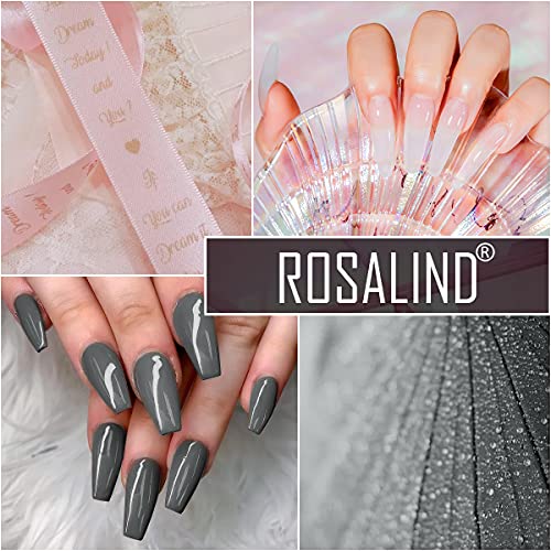 ROSALIND Glitter Poly Nails Gel Set, 6 Colors Nail Extensions Gel Clear White Soft Pink Glitter Series Nail Enhancement Gel, 15ML Poly Nail Gel Colors for Nails Art Beginner DIY at Home - Image 3