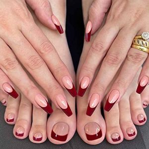 French Tip Acrylic Nails Different Colors