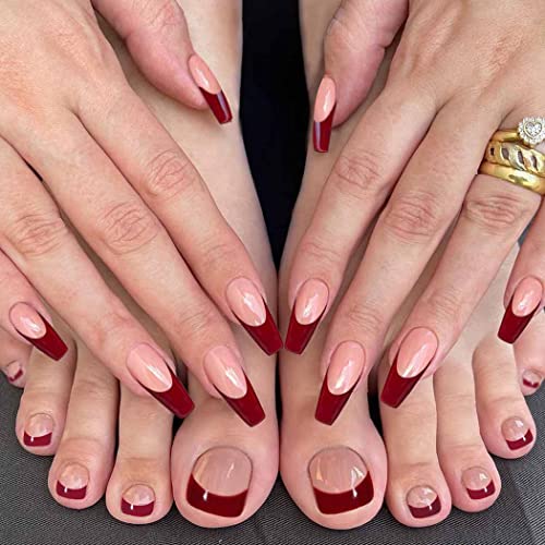 French Tip Acrylic Nails Different Colors