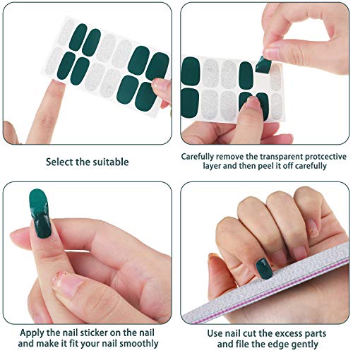 224 Pcs Nail Polish Stickers Wraps with Nail File for Women and Girls - Image 4