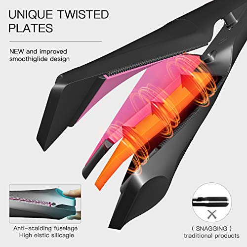 Ceramic Ionic Hair Straightener Brush with Fast Heat-Up and Ergonomic Handle for Effortless Styling - Image 3