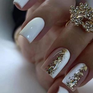 Elegant White Ballerina Acrylic Nail Kit Full Cover Short Length 24 Count