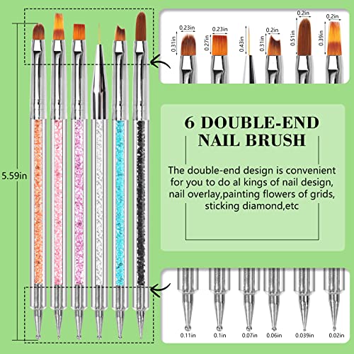 6 Piece Acrylic Nail Art Brush Set with Dappen Dish for Professional Manicure - Image 5