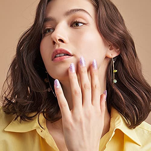 Purple and yellow gel nail designs. - Image 3