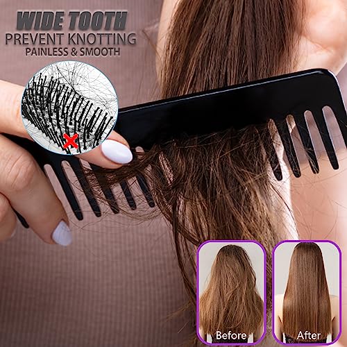 Gentle Detangling Hair Brush and Comb Set for Smooth Styling All Hair Types - Image 4