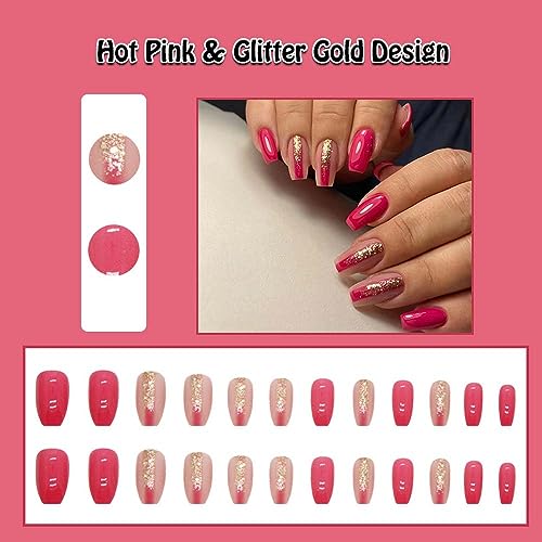 Glittery Gold Acrylic Nail Art Design Kit for Stunning, Easy DIY Manicures - Image 2