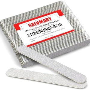 Disposable Zebra Nail Files 80/100 Grit 5 Inch Double Sided Emery Boards for Acrylic Nails Toenails Professional Manicure Pedicure Tools 50Pcs