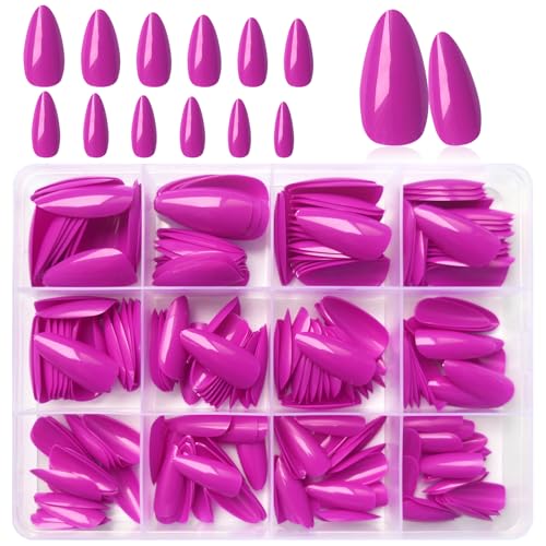 Lavender acrylic nails, short length