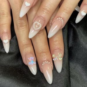 White Pearl Acrylic Nails