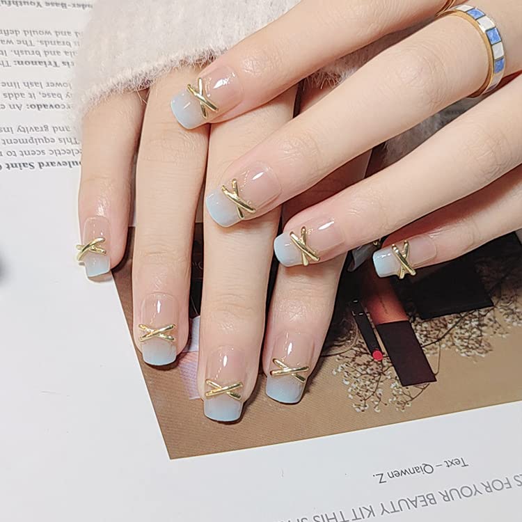 Light Blue Ombre Acrylic Nail Design Set for Chic Nail Art Enthusiasts - 100 Piece - Image 3