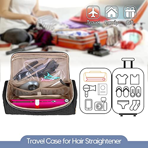 Yarwo Hair Straightener Travel Bag Compatible with Dyson/Revlon/CHI/GHD/REMINGTON Hair Flat Iron, Portable Storage Case for Hair Straightener Flat Curling Iron and Attachments, Black (Patent Pending) - Image 7