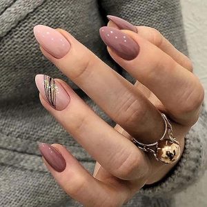 Short Brown Acrylic Press-On Nails Kit - 24 Piece Set, Durable & Stylish
