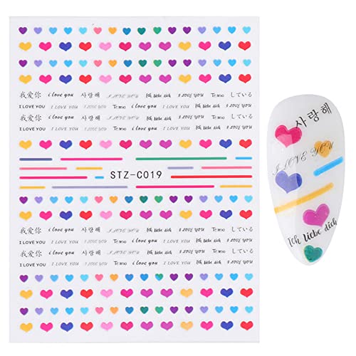 Valentine's Day Nail Art Sticker 3D Nail Art Supplies 9 Sheet Valentine's Day Color Love Rose Bow Design Nail Art Decoration DIY Acrylic Nail Art - Image 6