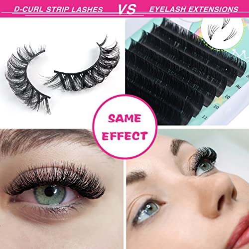 Natural Look Invisible Band False Eyelashes Soft Fluffy Blend Under Lashes - Image 3