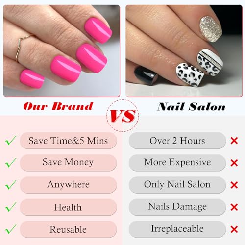 ?Short Pink Square Acrylic Nails? - Image 5