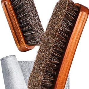 Premium 10-inch Horse Hair Pet Grooming Brush with Natural Wooden Handle