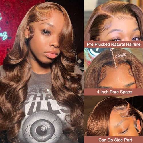 Brown human hair wig in chocolate shade. - Image 2