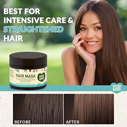 ecoLove Deep Conditioning Hair Mask, Natural Macadamia Hair Mask,Shea Moisture Hair Mask,Argan Oil Hair Mask, No SLS or Parabens – with Natural Moroccan Oil Extract -Vegan and Cruelty-Free. 11.8 oz - Image 3