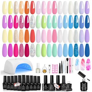 6-Color 15ml LED Gel Nail Polish Kit with Professional UV Lamp