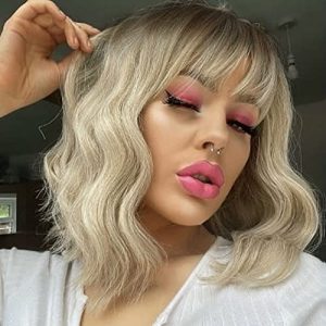 Short Strawberry Blonde 100% Human Hair Wig for Women, Natural Look, Lightweight